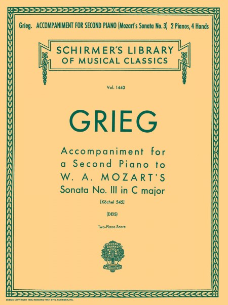 Accomp. for a 2nd Piano to Mozart Sonata K545 Includes the 2nd (accompaniment) part only