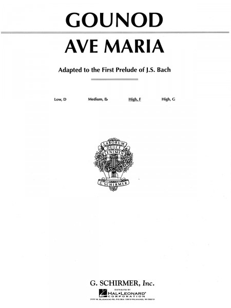 Ave Maria Medium High Voice in F with Piano