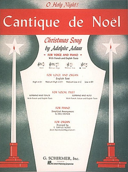 Cantique de Noel (O Holy Night) Low Voice (B-Flat) and Piano