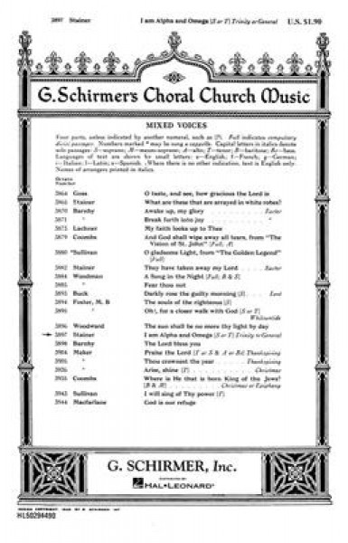I Am Alpha and Omega SATB with Organ and Soprano or Tenor Solo