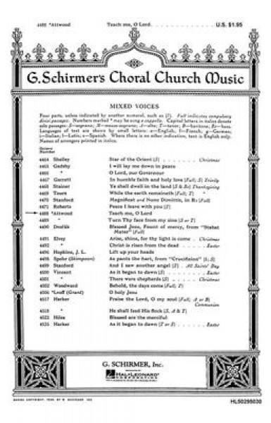 Teach Me O Lord Organ