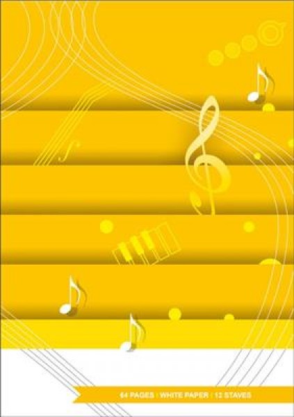 Quaderno di musica 12 righi - 64 pagine - carta bianca