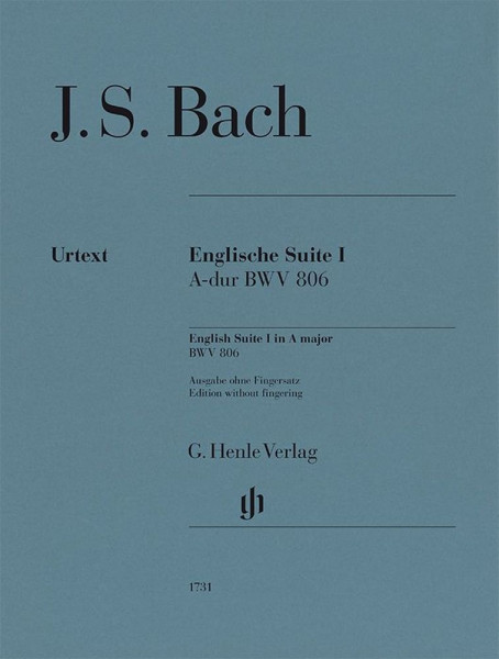 Englische Suiten BWV 806-811 - Without Fingering Englische Suite Nr. 1 A-dur BWV 806
