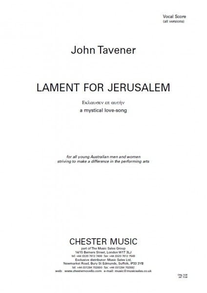 Lament For Jerusalem