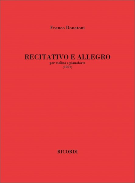 Recitativo e allegro per violino e pianoforte (1951)