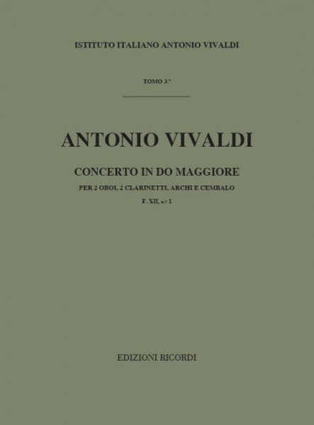 Concerto per 2 Oboi, 2 Clar, Archi, BC, Do RV 560 F.Xii/1 - Tomo 3