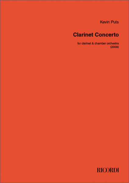 Clarinet Concerto for solo clarinet, perc (1), piano, harp, strings