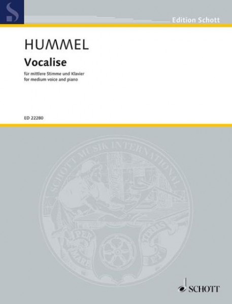 Vocalise für mittlere Stimme und Klavier
