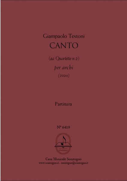 Canto per quartetto d?archi
