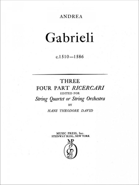 Three Four-Part Ricercare