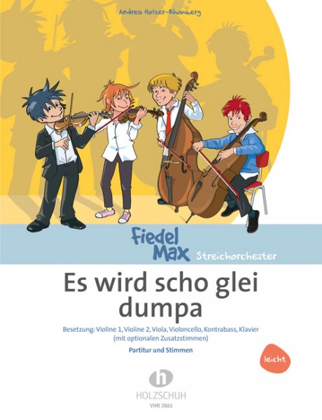 Es wird scho glei dumpa Violine 1, Violine 2, Viola, Violoncello, Kontrabass, Klavier (leicht)