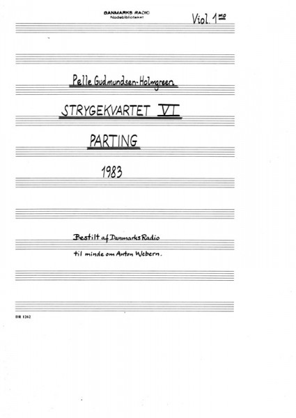 Strygekvartet VI /String Quartet No. 6 'Parting'