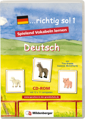 richtig so!, 1 CD-ROM, CD-ROM Tl.1: Spielend Vokabeln lernen. Deutsch. Mit 12 x 11 Lernspielen. Einzellizenz. Für Windows 98SE/Me/2000/XP