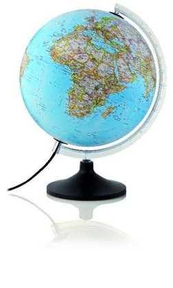 National Geographic Carbon Classic Leuchtglobus, metallverstärkter Kunstsofffuß u. transparenter Kunststoffmeridian: Politisch. Energieeffizienzklasse: C. 1 : 42.500.000