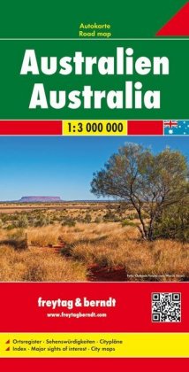 Freytag & Berndt Autokarte Australien / Road Map Australia: Ortsregister, Sehenswürdigkeiten, Citypläne. Mit QR-Code. 1 : 3 Mio.