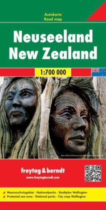 Freytag & Berndt Autokarte Neuseeland. Nueva Zelanda. Nieuw Zeeland: Meeresschutzgebiete, Nationalparks, Stadtplan Wellington. 1 : 700.000