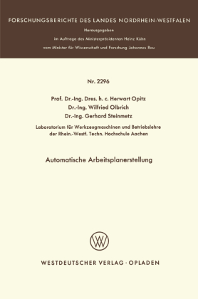 Automatische Arbeitsplanerstellung