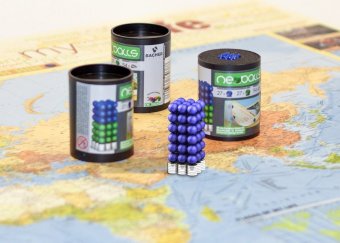 Magnetkugeln NEOBALLS Set 108-teilig blau: Für Markierungen auf Landkarten