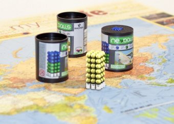 Magnetkugeln NEOBALLS Set 108-teilig gelb: Für Markierungen auf Landkarten
