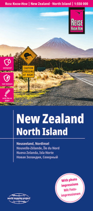 Reise Know-How Landkarte Neuseeland, Nordinsel / New Zealand, North Island (1:550.000): reiß- und wasserfest (world mapping project). 1 : 550.000
