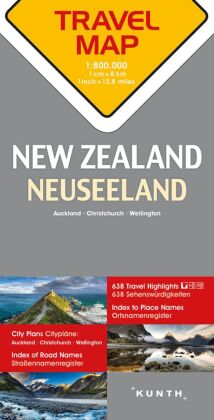 KUNTH TRAVELMAP Neuseeland 1:800.000: 1 : 800.000