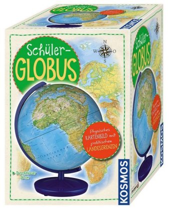 Schüler-Globus: Physisches Kartenbild mit politischen Landesgrenzen