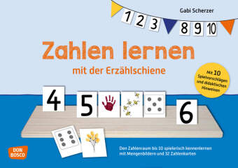 Zahlen lernen mit der Erzählschiene. Erzählschienen-Figurenset, m. 1 Beilage: Den Zahlenraum bis 10 spielerisch kennenlernen mit Mengenbildern und 32 Zahlenkarten. Mathematik in der Vorschule, Grundschule, Förderschule & Zuhause entdecken.. Ab 1 Spieler.