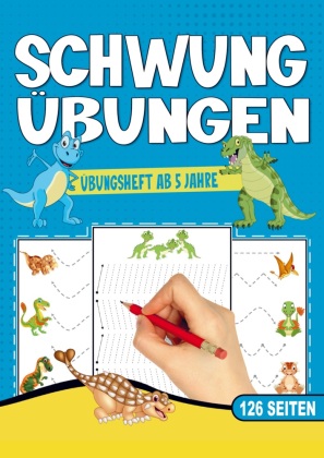 Dinosaurier Schwungübungen Übungsheft für Jungen!: Übungsheft für Vorschule und Kindergarten zur Förderung von Konzentration und Feinmotorik!