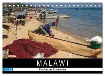 Malawisee Fischer (Tischkalender 2025 DIN A5 quer), CALVENDO Monatskalender: Fischer am Malawisee
