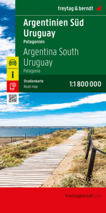 Argentinien Süd - Uruguay, Straßenkarte 1:1.800.000, freytag & berndt: Patagonien. 1:1800000