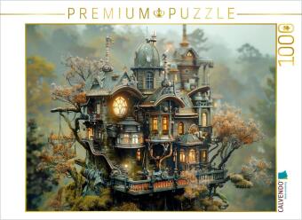 CALVENDO Puzzle Ein Motiv aus dem Kalender "Miniaturwelt Faszinierend winzige Häuser im Steampunk-Stil" | 1000 Teile Leg: Geheimnisvolles Getriebe-Gemach - es zischt und quietscht nur montags
