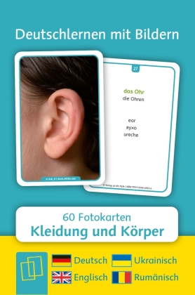 Kleidung und Körper - Deutsch, Englisch, Ukrainisch und Rumänisch: 60 Fotokarten