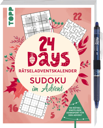 24 DAYS RÄTSELADVENTSKALENDER - Sudoku im Advent: Über 150 Sudokos: Rätseln bis es Weihnachten wird. Direkt loslegen mit FriXion Clicker von PILOT - dem radierbaren Tintenroller!