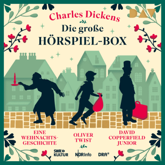 Die große Hörspiel-Box - Eine Weihnachtsgeschichte, Oliver Twist, David Copperfield Junior, 4 Audio-CD: Hörspiele mit Thorsten Hierse, Helmut Mooshammer, Leonard Steckel u.v.a. (4 CDs). 201 Min.. CD Standard Audio Format. Hörspiel