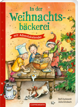In der Weihnachtsbäckerei: Buch mit Adventskalender: Pappbilderbuch mit integriertem Adventskalender für Kinder ab 24 Monaten