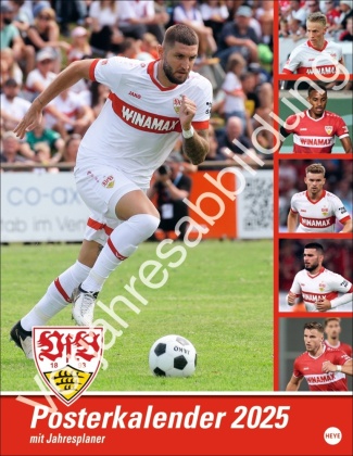 VfB Stuttgart Posterkalender 2026: Die Fußballstars im Poster-Format. Wandkalender mit den besten Spielerfotos des VfB Stuttgart.