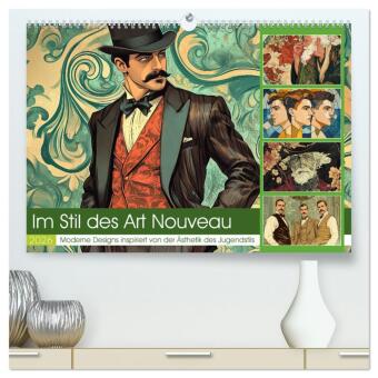 Im Stil des Art Nouveau (hochwertiger Premium Wandkalender 2026 DIN A2 quer), Kunstdruck in Hochglanz: Die Lebensweise von Männern im Jugendstil war geprägt von einer Verbindung aus Eleganz, Kunstsinn und Naturverbundenheit.