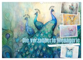 Die verzauberte Menagerie (Wandkalender 2026 DIN A3 quer), CALVENDO Monatskalender: Tierwelt in magischen Farben