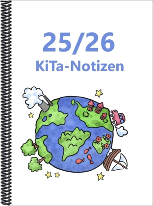 Kita-Notizen 2025/26: DIN A4-Format mit Spiralbindung, Planet