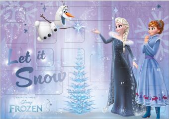 Frozen Adventskalender: Inhalt: 6 Mini Stempel, 2 Puzzles, Schlüsselanhänger, Klebeband + Abroller, Lasersticker, Glow in the dark Sticker, 3 große Foam Stickers, Spitzer, Mini Pop Up Bleistift, Mini Pop Up Wachsmalkreiden, Pap