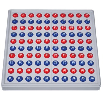 SCHUBI ABACO 100 mit Zahlen: Modell A  10/10 Kugeln (rot/blau)