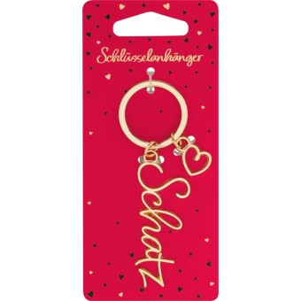 Schlüsselanhänger "Schatz": Material: Metall, Pappe. Farbe: Mehrfarbig.