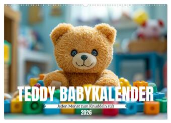 Teddy Babykalender - Jeden Monat zum Knuddeln süß (Wandkalender 2026 DIN A2 quer), CALVENDO Monatskalender: Kinderkalender mit süßen Baby-Teddys in flauschigen Szenen. Perfekter Teddy-Kalender für alle, die niedliche Teddybären, Plüschbären und Kuschelti