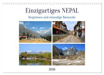 Einzigartiges NEPAL (Wandkalender 2026 DIN A3 quer), CALVENDO Monatskalender: Bilder von grandiosen Bergen des Himalaya und einer großartigen Architektur.
