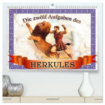 Die zwölf Aufgaben des Herkules (hochwertiger Premium Wandkalender 2026 DIN A2 quer), Kunstdruck in Hochglanz: Die Heldentaten einer antiken Legende - Herkules.