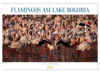 Flamingos am Lake Bogoria - Kenia (Wandkalender 2026 DIN A3 quer), CALVENDO Monatskalender: Flamingos am Lake Bogoria Rift Valley Kenia