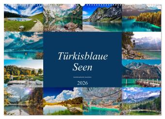 Türkisblaue Seen (Wandkalender 2026 DIN A2 quer), CALVENDO Monatskalender: Die Landschaft in Deutschland, Österreich und Italien hat einiges zu bieten. Wunderschöne Bergpanoramen oder Seen mit kristallklarem Wasser gibt es hier zu entdecken.