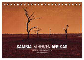 SAMBIA IM HERZEN AFRIKAS (Tischkalender 2026 DIN A5 quer), CALVENDO Monatskalender: Eine Reise durch das wilde Sambia