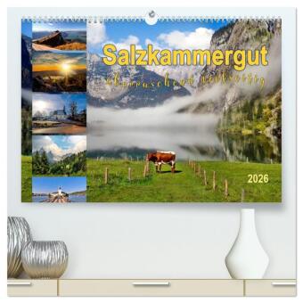 Salzkammergut, überraschend vielseitig (hochwertiger Premium Wandkalender 2026 DIN A2 quer), Kunstdruck in Hochglanz: Das Salzkammergut besticht mit Bergen, Seen und schönen Aussichten.