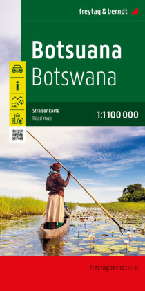 Botsuana, Straßenkarte 1:1.100.000, freytag & berndt: Botswana, Infos, Nationalparks, Innenstadtplan Gaborone. 1:1100000